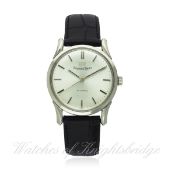 A RARE GENTLEMAN`S STAINLESS STEEL IWC AUTOMATIC WRIST WATCH CIRCA 1960s D: Silver sunburst dial