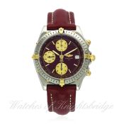 A GENTLEMAN`S STEEL & GOLD BREITLING CHRONOMAT CHRONOGRAPH WRIST WATCH CIRCA 1990s, REF. B13050 D: