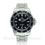 A GENTLEMAN`S STAINLESS STEEL ROLEX OYSTER PERPETUAL SUBMARINER BRACELET WATCH CIRCA 1987, REF. 5513