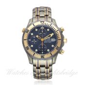 A GENTLEMAN`S TITANIUM & PINK GOLD OMEGA SEAMASTER PROFESSIONAL 300M TITANE CHRONOGRAPH BRACELET