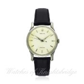 A GENTLEMAN`S STAINLESS STEEL ROLEX PRECISION WRIST WATCH CIRCA 1950s, REF. 4561 D: Silver dial with