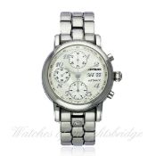 A GENTLEMAN`S STAINLESS STEEL MONTBLANC MEISTERSTUCK `STAR` AUTOMATIC CHRONOGRAPH BRACELET WATCH