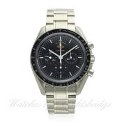 A RARE GENTLEMAN`S STAINLESS STEEL OMEGA SPEEDMASTER PROFESSIONAL CHRONOGRAPH BRACELET WATCH DATED