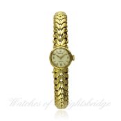 A LADIES 18K SOLID GOLD ROLEX PRECISION BRACELET WATCH CIRCA 1950s REF. 641 / 8471 D: Silver dial