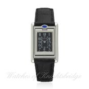 A LADIES STAINLESS STEEL CARTIER TANK BASCULANTE WRIST WATCH CIRCA 2000, REF. 2386 MILLENNIUM