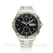 A GENTLEMAN`S STAINLESS STEEL TAG HEUER AQUARACER AUTOMATIC CHRONOGRAPH BRACELET WATCH CIRCA 2007,