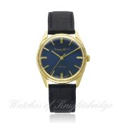 A GENTLEMAN`S 9CT SOLID GOLD IWC SCHAFFHAUSEN WRIST WATCH CIRCA 1970, REF. 810A D: Electric blue