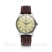 A GENTLEMAN`S STAINLESS STEEL LONGINES CONQUEST AUTOMATIC WRIST WATCH CIRCA 1955, REF. 9000 6 D: