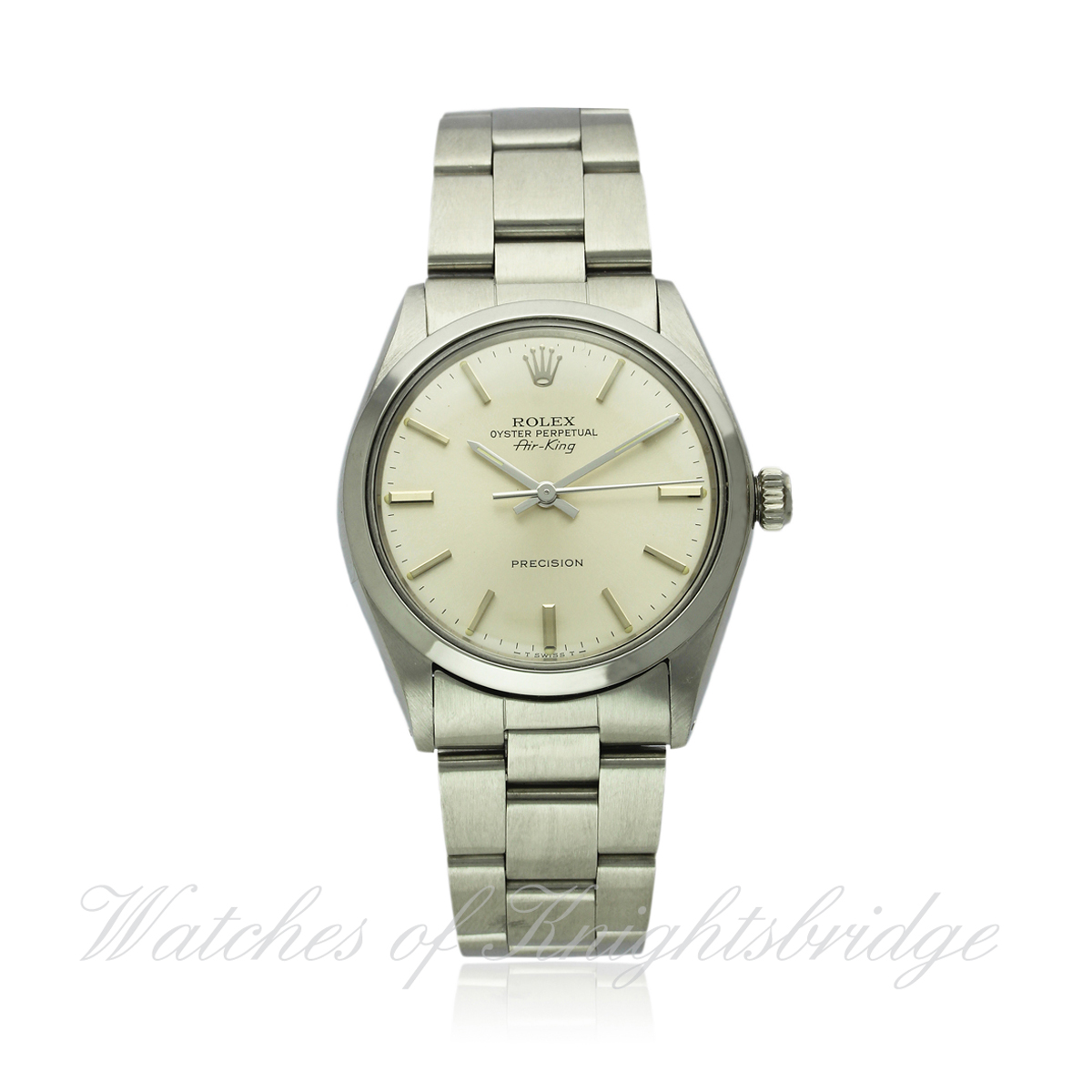 A GENTLEMAN`S STAINLESS STEEL ROLEX OYSTER PERPETUAL AIR KING PRECISION BRACELET WATCH CIRCA 1981,
