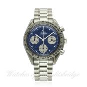 A RARE GENTLEMAN`S STAINLESS STEEL OMEGA SPEEDMASTER AUTOMATIC CHRONOGRAPH BRACELET WATCH CIRCA 2000