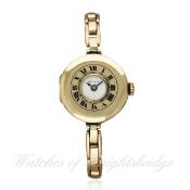 A LADIES 9CT SOLID GOLD ROLEX HALF HUNTER BRACELET WATCH CIRCA 1925 D: White enamel dial. M: 15