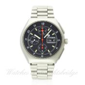 A GENTLEMAN`S STAINLESS STEEL TUTIMA MILITARY CHRONOGRAPH BRACELET WATCH CIRCA 1990s WITH ORIGINAL