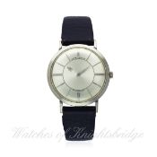 A GENTLEMAN`S 10K WHITE GOLD FILLED LONGINES MYSTERY AUTOMATIC WRIST WATCH CIRCA 1960s WITH ORIGINAL