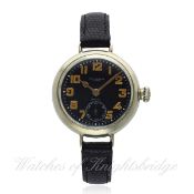 A GENTLEMAN`S SOLID SILVER ZENITH "OFFICERS" WRIST WATCH CIRCA 1916 ORIGINALLY RETAILED BY BIRCH &