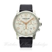 A GENTLEMAN`S STAINLESS STEEL MONTBLANC `TIMEWALKER` AUTOMATIC CHRONOGRAPH WRIST WATCH CIRCA 2013,