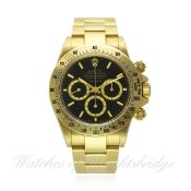 A FINE & RARE GENTLEMAN`S 18K SOLID GOLD ROLEX OYSTER PERPETUAL COSMOGRAPH DAYTONA BRACELET WATCH