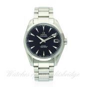 A GENTLEMAN`S STAINLESS STEEL OMEGA SEAMASTER AQUA TERRA AUTOMATIC CHRONOMETER BRACELET WATCH