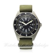 A RARE GENTLEMAN`S STAINLESS STEEL BENRUS TYPE II US MILITARY NAVY SEALS DIVERS WATCH DATED 1979