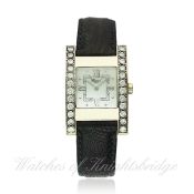 A LADIES 18K SOLID WHITE GOLD CHOPARD `H` DIAMOND WRIST WATCH CIRCA 2000, REF. 445 1 D: Mother of