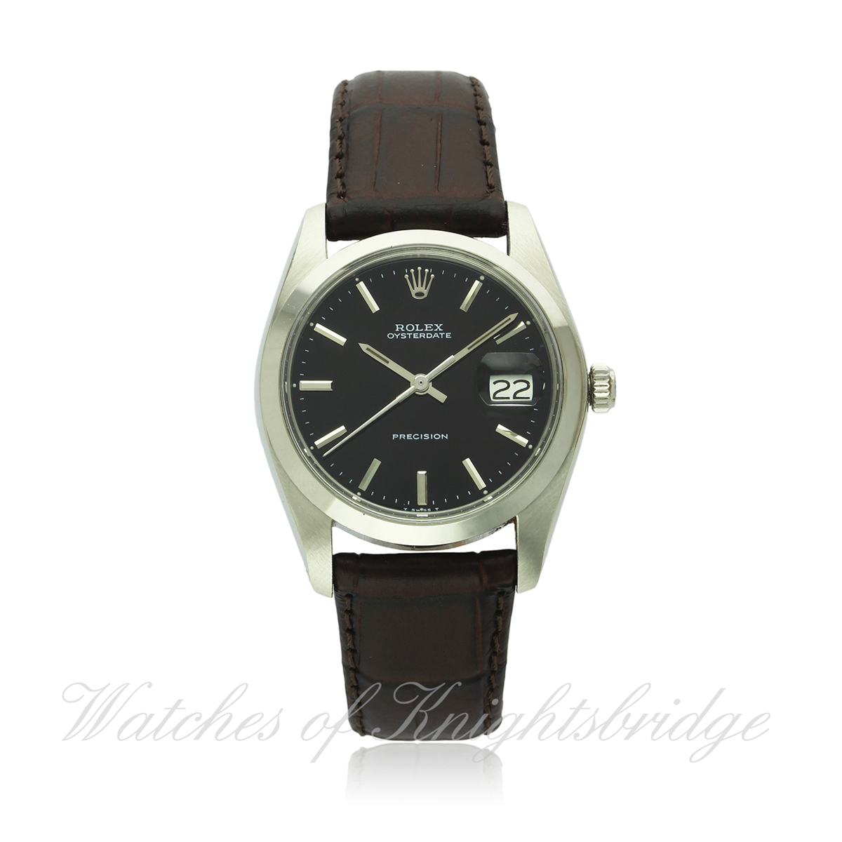 A GENTLEMAN`S STAINLESS STEEL ROLEX OYSTERDATE PRECISION WRIST WATCH CIRCA 1978, REF. 6694 D: