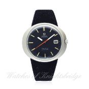 A GENTLEMAN`S STAINLESS STEEL OMEGA GENEVE DYNAMIC AUTOMATIC WRIST WATCH CIRCA 1970s D: Blue dial