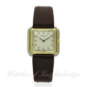 A GENTLEMAN`S TWO COLOUR 18K SOLID GOLD VACHERON & CONSTANTIN WRIST WATCH CIRCA 1930s D: Silver dial