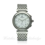 A GENTLEMAN`S STAINLESS STEEL IWC DA VINCI CHRONOGRAPH BRACELET WATCH CIRCA 1990s D: White dial with