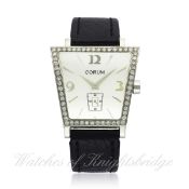 A GENTLEMAN`S STAINLESS STEEL & DIAMOND CORUM TRAPEZE WRIST WATCH CIRCA 2000, REF. 106.404.20