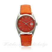 A GENTLEMAN`S STAINLESS STEEL ROLEX OYSTERDATE PRECISION WRIST WATCH CIRCA 1966, REF. 6694 D: Orange