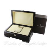 A QUALITY WOODEN PATEK PHILIPPE WATCH BOX Complete with inner & outer box, inner cloth and watch