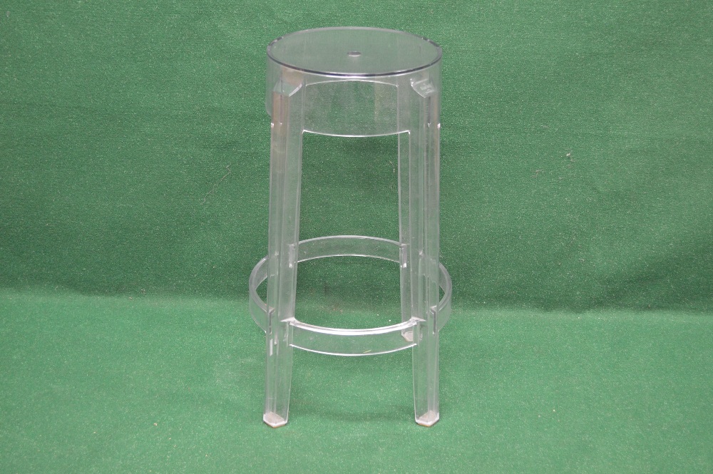 A Charles Ghost clear perspex stool by Kartell with 'Starck'