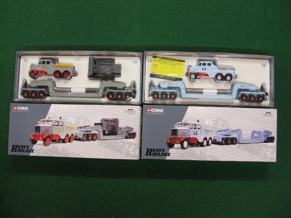 Two Corgi Heavy Haulage boxed sets to comprise a Scammel Constructor with 24 wheel trailer and