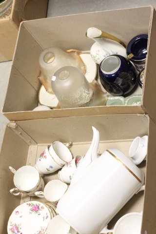 Mixed Lot of Ceramics including Crown Staffordshire Eight Cups, Saucers, and Milk Jug, Large