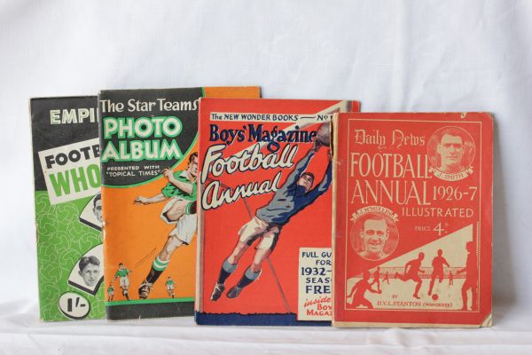Four Football Annuals/booklets including Daily News 1926-27, Boys Magazine 1932-33, Star Teams Photo