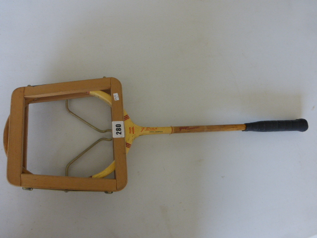 Vintage Squash Racket - Jim Dear Autograph Club Model wood frame in wooden press in very good