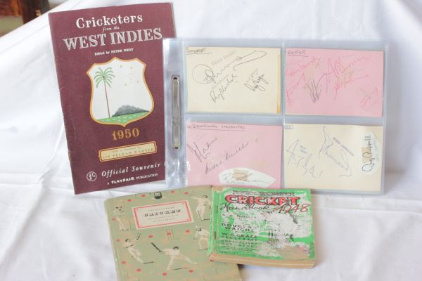 Cricket Autographs - 20 x double sided album pages with approx 120 autographs with names annotated