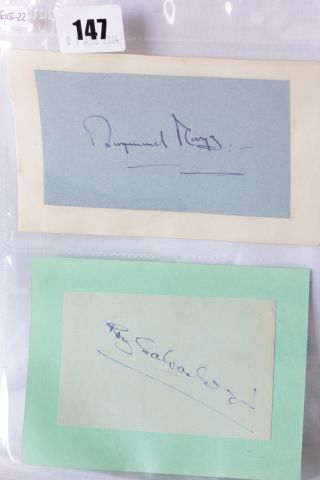 Motor Sport Autographs - two album pages with clear ink signatures of early post war years British