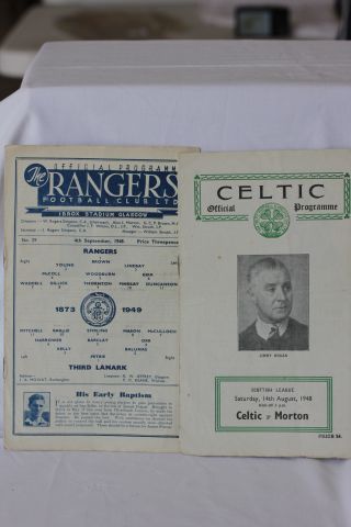 Two Scottish Football Programmes from 1948 including Rangers v Third Lanrk 04/09/48 and Celtic v