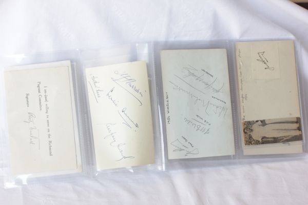 Tennis - a selection of 11 x album pages of pre and early post WWII players` autographs including