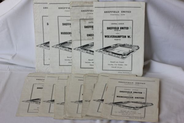 26 Sheffield United Reserves home Football Programmes from the period 1963 to 1967; most have scores