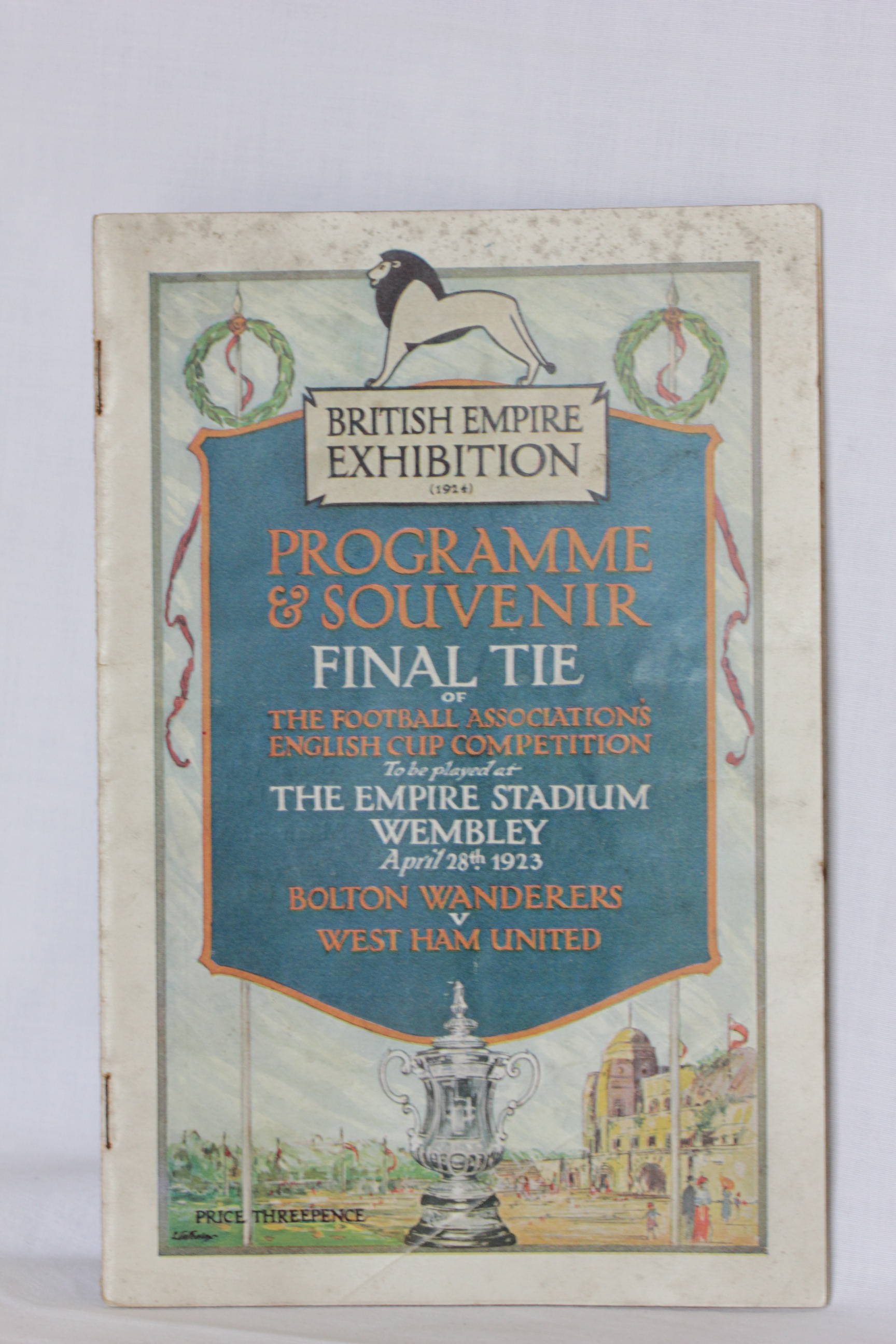 1923 FA Cup Final Bolton Wanderers v West Ham United 28th April 1923 (cover grubby in places with