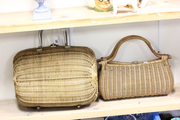 Two Vintage Wicker Lady`s Hand Bags