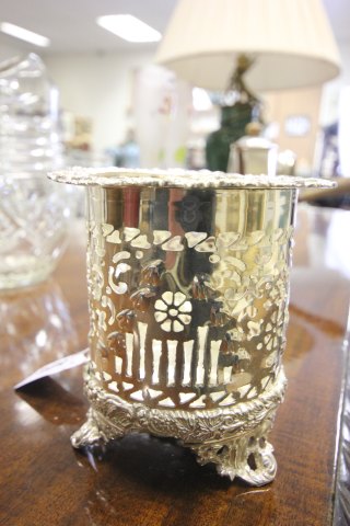 A Silver Plated Wine Bottle Coaster With Rococo Decoration