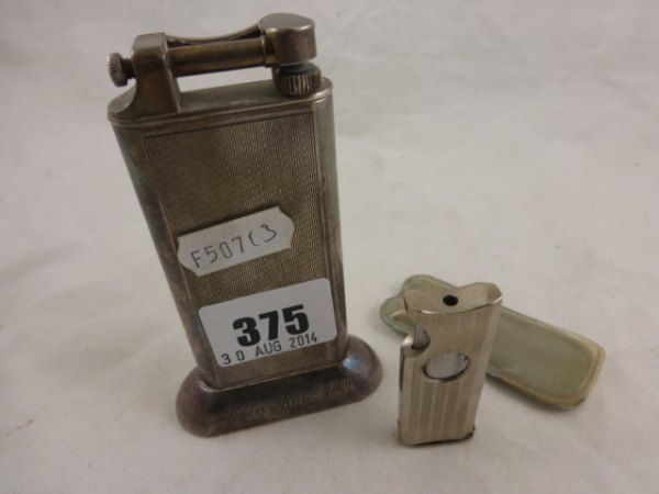 Vintage Dunhill Silver Plated Lighter plus a Cigar Cutter