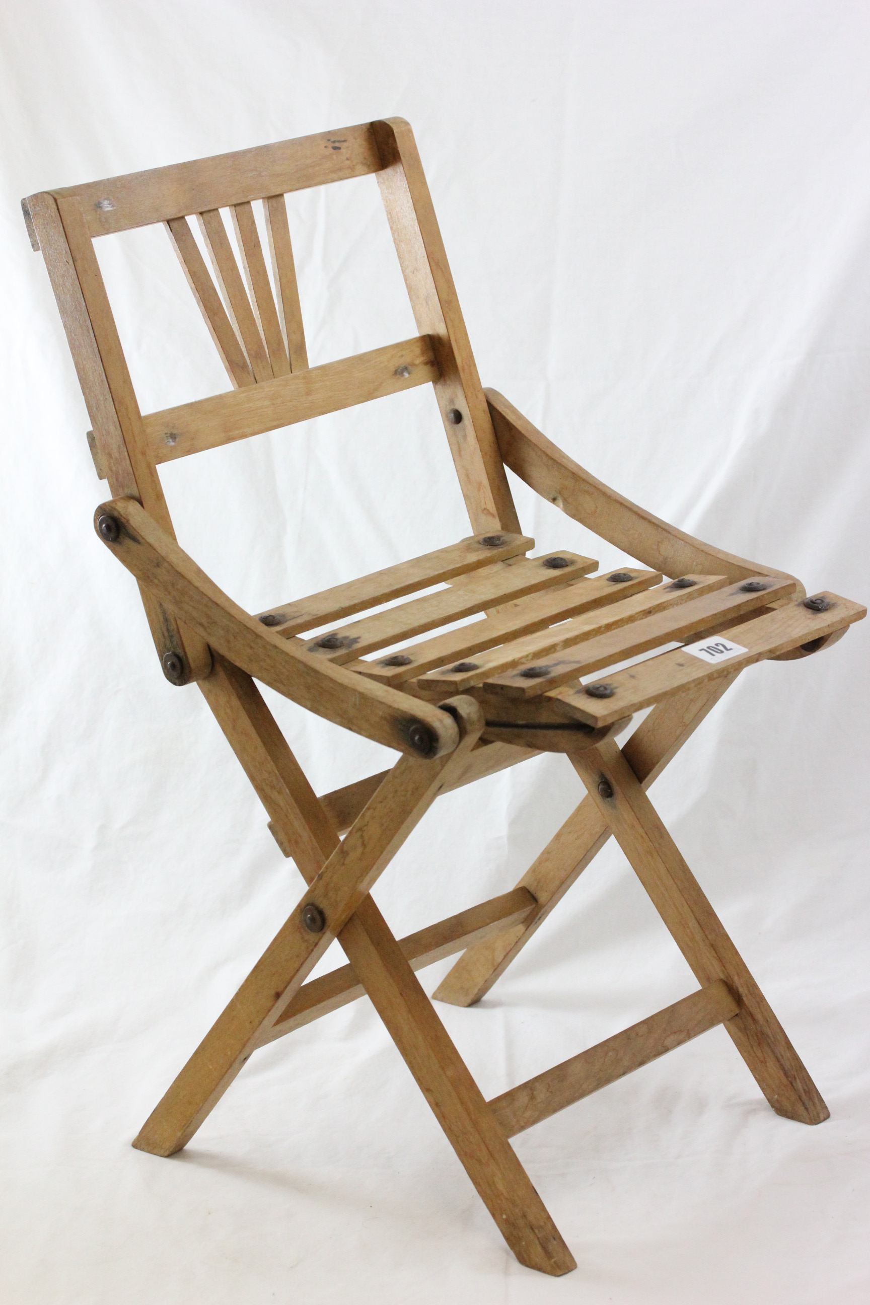 Vintage Pine Folding Childs Chair