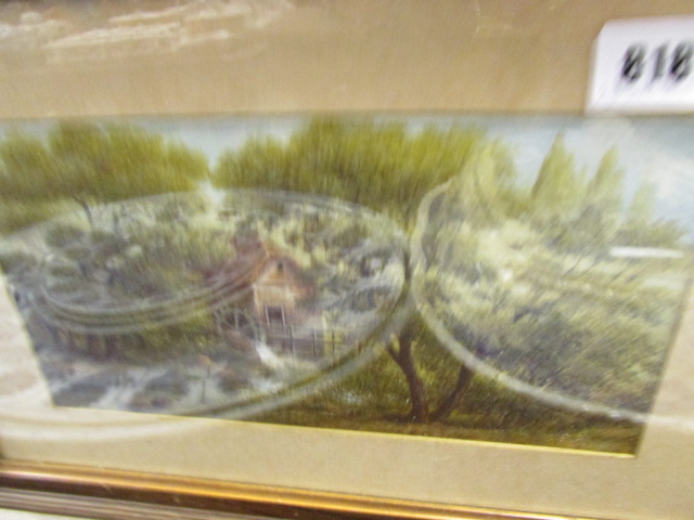 An Oil Painting on Card of a Water Hill Scene signed G Harris