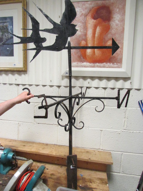 A Wrought Iron Weather Vane with two birds