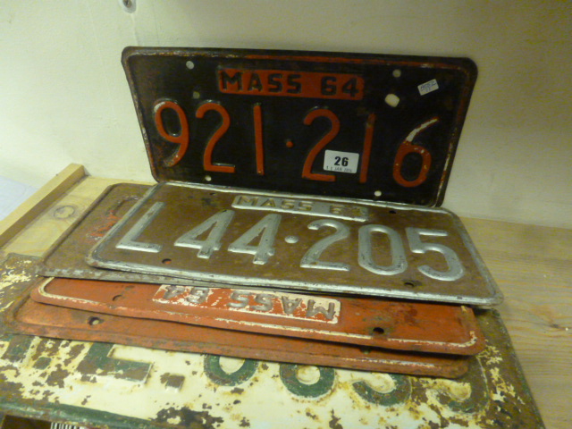 A Collection of 1960`s American Car Number Plates