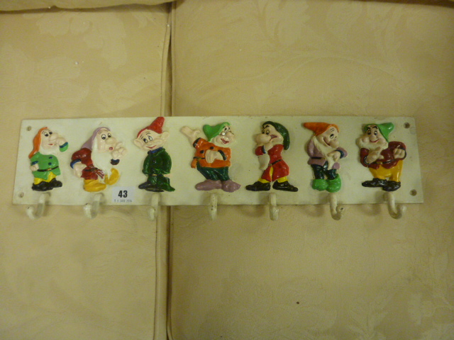 Cast Iron Coat Hooks with the Seven Dwarves (from Snow White)