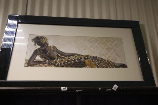 A Modern Large Print of a Reclining African Lady